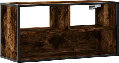 Produktbild von vidaXL TV-Schrank Räuchereiche 80x31x39,5 cm Holzwerkstoff und Metall