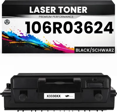 Produktbild von Toner 106R03624 für Xerox kompatibel Schwarz hochwertige Premium Alternative für Xerox Phaser 3330, Xerox WorkCentre 3335, 3345