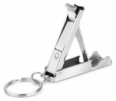 Productafbeelding van Nagelknipper 2-in-1 met flesopener en sleutelhanger, roestvrij staal, compact, geschikt voor reizen en outdoor gebruik