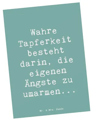 Produktbild von Mr. & Mrs. Panda einzelkarte Spruch Tapferkeit Umarmung - Meeresbrise - Geschenk, Wahre, Ansichtskarten, Gefühl, Überwindung, Postkarten, Heldenmut, Zitat, Postkarte