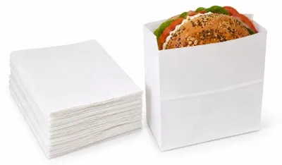 Zdjęcie produktu dla Torebka papierowa fałdowa biała 140x140x80, 50szt