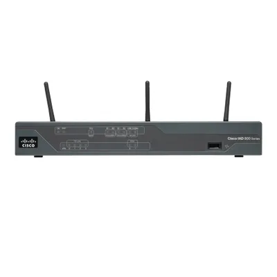 Produktbild von Cisco 881, Wi-Fi 4 (802.11n), Einzelband (2,4GHz), Ethernet/LAN, 3G, Schwarz, Tabletop-Router
