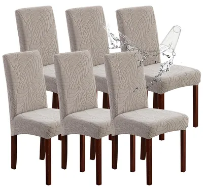 Immagine prodotto di Coprisedie impermeabili Genina per la sala da pranzo, realizzati in tessuto elasticizzato a jacquard