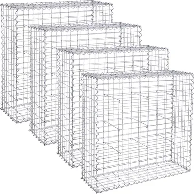 Produktbild von SONGMICS Gabione 4 Stück 100 x 90 x 30 cm Steinkorb für Gartenzaun GGB493