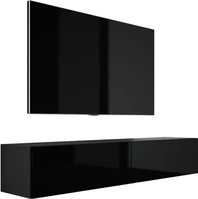 Produktbild von TV-SCHRANK : Mattschwarz / Schwarz Glanz, 170 x 34 x 32 cm