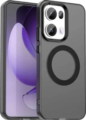 Image de Coque magnétique pour Oppo Reno13 Pro 5G, coque antichoc fine, mate et translucide, noire