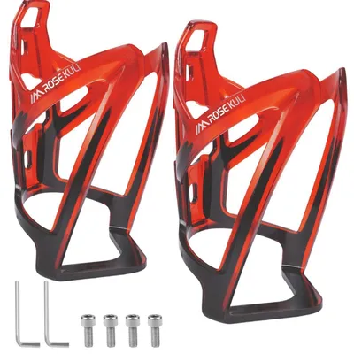 Productafbeelding van Fietshouder, 2 stuks. Drankhouders voor mountainbikes en racefietsen, zwart en rood