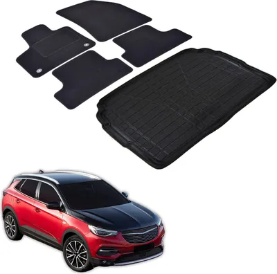 Image de Ensemble Tapis Velours Sur Mesure et Coffre TPE pour Opel Grandland X 2017-2024