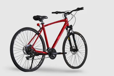 Produktbild von Pilot Bike 28 Zoll, Trekkingrad Herren Fahrrad Shimano 7 Gang Scheibenbremse Citybike Aluminium Rahmen Rot SKICORONT