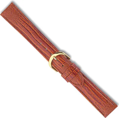 Produktbild von Uhrenarmband | Leder Eidechsprägung seidenglänzend | braun | 26942, Stegbreite:18mm