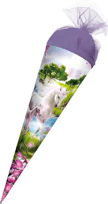 Zdjęcie produktu dla ROTH 673641 ROTH Geschwister-Schultüte "Einhorn mit Fohlen", rund, 350mm