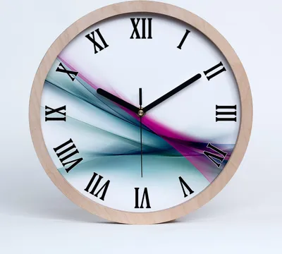 Produktbild von Holzuhr 20fi cm wanduhr - schwarze Spitzen - abstrakcjaale