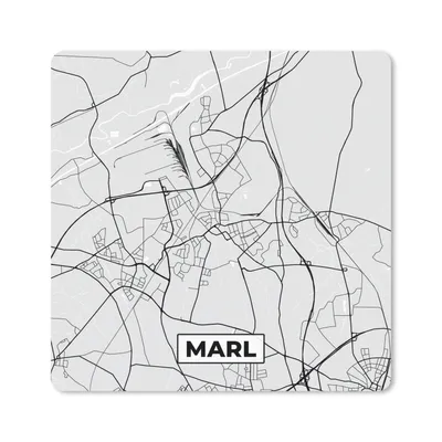 Produktbild von MuchoWow® Mauspad Mousepad Marl - Karte - Stadtplan - Deutschland - Karte 20x20 cm - Mousepads - Maus Mat - Pad - Mausunterlage - Desk Mat - Bureauartikeln