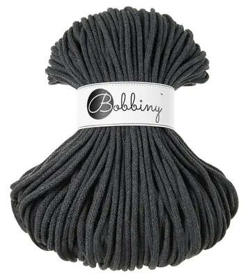 Produktbild von Bobbiny Premium 5 mm 100 m Charcoal Šňůra