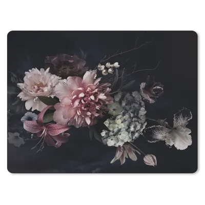 Produktbild von MuchoWow® Mauspad Mousepad Blumen - Vintage - Pastell - Rosa - Weiß 40x30 cm - Mousepads - Maus Mat - Pad - Mausunterlage - Anti Rutsch
