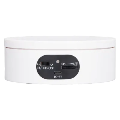 Obrázek produktu pro Otočný stojan, nosnost 2,5 kg, otočný stojan pro fotografování o 360 stupňů, napájení tlačítkem na baterie, regulace rychlosti, bílý