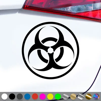 Produktbild von PantherPixel Biohazard Aufkleber Warnung Vorsicht Hinweis Sticker Auto Geschenkidee Farbe Schwarz