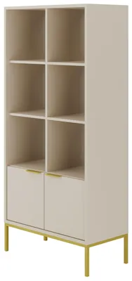 Productafbeelding van Modern boekenkast van kasjmierhout met gouden poten