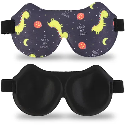 Produktbild von Schlafmaske für Kinder, Schlafmaske für Jungen, 3D-Schlafmaske mit verstellbaren Bändern, niedliche Schlafmaske, Schlafmaske für Seitenschläfer, Dinosaurier