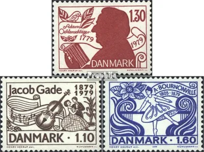 Produktbild von Briefmarken Dänemark 1979 Mi 694,695,696 (kompl.Ausg.) postfrisch A. G. Oehlenschläger