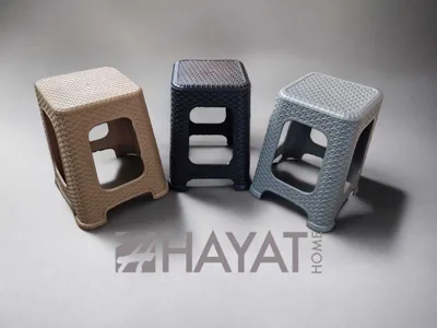 Produktbild von Camping Hocker / Sitzhocker / Kunststoff in Rattan Optik / Stapelbar
