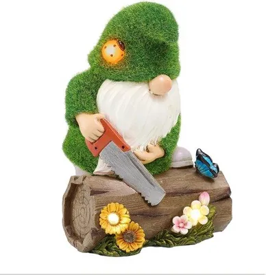 Produktbild von Famanu Gartendekoration Zwerg mit Solarlicht - 12,5 x 10 x 19 cm