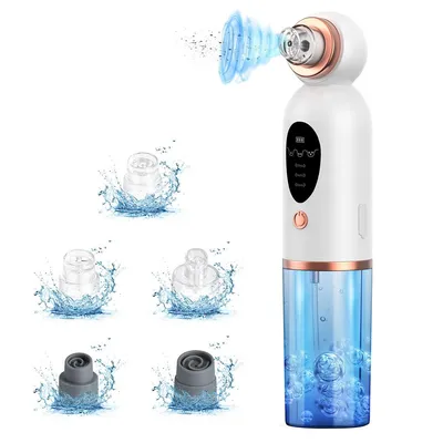 Produktbild von Porenreiniger,Mitesserentferner Porenreiniger,Pickelsauger Porenreiniger mit 6 Austauschbare Saugköpfe 3 Modi Zum Gesichtsreinigung Blackhead Remover