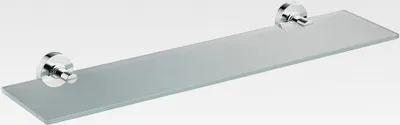 Produktbild von Ablage A9124AA aus satiniertem Glas und Metall, Chrom, mit verdeckter Befestigung