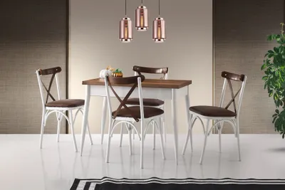 Produktbild von Skye Decor, Dolunay - 1282, Ausziehbarer Esstisch, Nussbaum, 100 % MELAMINBESCHICHTETE SPANPLATTEN, 100 x 60 x 75 cm