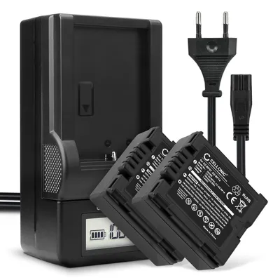 Image de CELLONIC 2x Batterie pour Appareil photo Compatible avec Panasonic VDR-D250, NV-GS320, NV-GS500, CGA-DU06 - (750mAh, 7.4V) + Chargeur