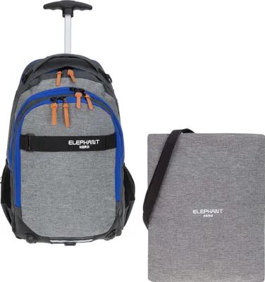 Produktbild von Trolley Rucksack 2 Teile Set Elephant Hero Signature Schultrolley Schulranzen Trolly Turnbeutel 12774 tt Two Tone Grey-Blue