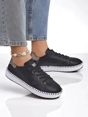 Produktbild von Damen Stoff-Sneakers FR Schwarz, leichte Freizeitschuhe, Größe 37