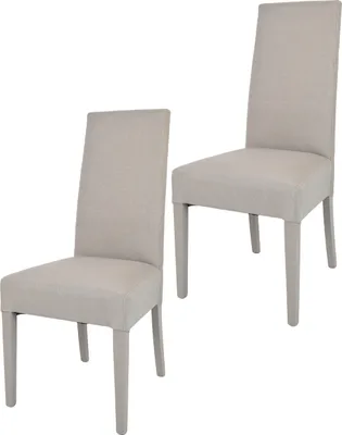Image de t m c s Tommychairs - Lot de 2 chaises modernes CHIARA pour la cuisine et la salle à manger, structure robuste en bois de hêtre laqué couleur marron chamois, rembourrées et recouvertes de tissu couleur marron chamois