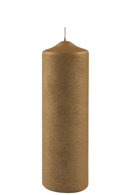 Produktbild von Fink CANDLE, gebürstet metallic Stumpenkerze, Paraffin, goldfarben, L. 8 cm, B. 8 cm, H. 25 cm, D. 8 cm Höhe: 25.00 cm Breite: 8.00 cm Tiefe: 8.00cm Durchmesser: 8.00 cm 123275