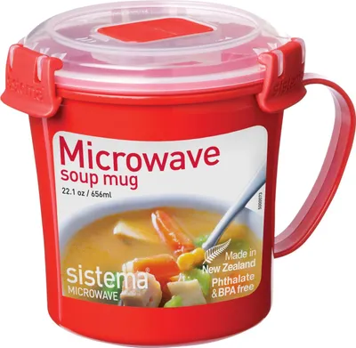 Produktbild von Sistema 1107, Becher, Rot, 656 ml, Transparent, 2,77 Tassen, 114 mm