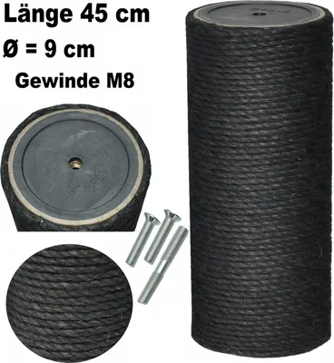 Produktbild von Sisal Kratzstamm 9 cm Ø Länge 45 cm schwarz