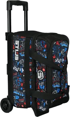 Productafbeelding van Bowlingtas Dubbel - Roller Tas - Sport Spullen Vervoeren - Apart Schoenenvak - 2 Ballen - Zwart