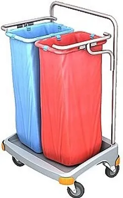 Splast Doppel-Abfallwagen aus Kunststoff 2 x 70l - Deckel ist optional Splast  TSO-0017,TSO-0018