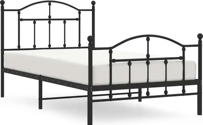 Produktbild von vidaXL Bettgestell mit Kopf- und Fußteil Metall Schwarz 100x190 cm