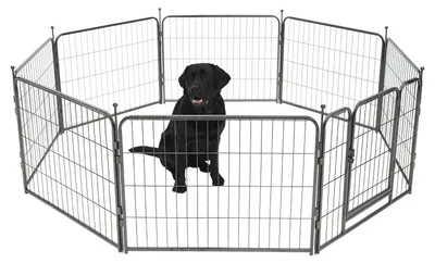 Obrázok produktu pre Ohrádka pre psov, model "Puppyren" - 8 panelov, rozmery 60 x 80 cm - vhodné na vnútorné aj vonkajšie použitie