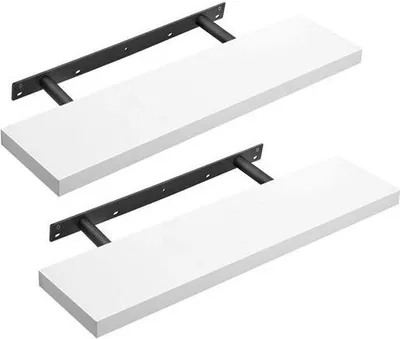 Produktbild von VASAGLE 2er Set Schweberegal, Wandboard, 80 x 20 x 3,8 cm weiß