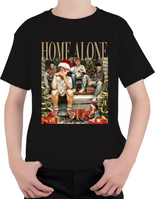 Produktbild von Home Alone Gangster Retro Vintage Kevin Kate Harry Marv - Weihnachten Christmas Xmas Uni Kinder T-Shirt, Schwarz, 116