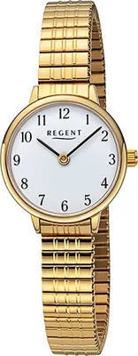 Produktbild von Regent Edelstahl Damen Uhr Armbanduhr Quarz gold Metallarmband D2URF1511
