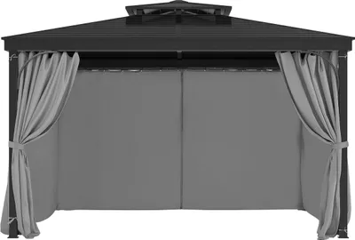 Produktbild von Gazebo-Sichtschutzvorhang 10' x 10' x 6,9' Wasserdichte Gazebo-Vorhänge Grau