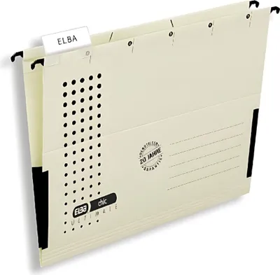 Produktbild von ELBA Hängetasche chic ULTIMATE, DIN A4, chamois seitlich geschlossen, extrem widerstandsfähiger Canson- - 25 Stück (857
