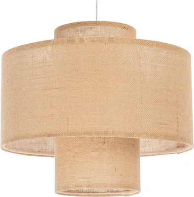 Produktbild von Hängelampe Stoff E27 Ø 35 cm rund H: max. 92 cm Weiß Natur Modern Pendelleuchte