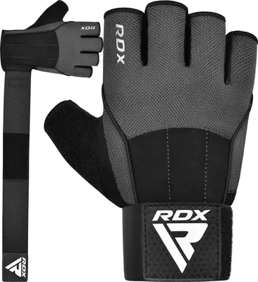 Produktbild von RDX Gewichtheben Handschuhe, 15-Zoll lange Unterstützung Strap Anti-Rutsch-Handfläche Schutz mit 3 Handgelenk Ausrichtung Platten, Powerlifting Deadlifting Bodybuilding, Übung Gym Fitness Workout Training, Männer Frauen