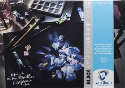 Produktbild von Van Gogh Schwarzer Aquarellpapierblock, 12 Blätter, 360 g, 42 x 29,7 cm (A3)