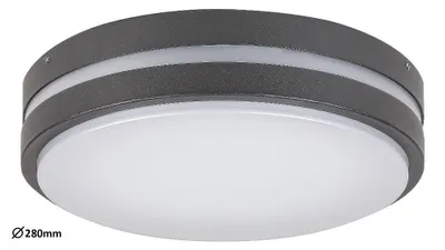 Produktbild von Rabalux 8848 Außendeckenleuchte Hamburg, 12W, 4000K, 900lm, anthrazit-weiß, rund, neutralweiß, ø280mm