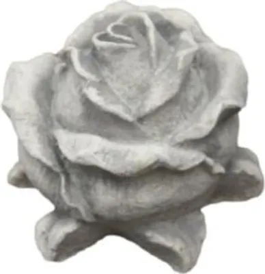 Produktbild von Schöne Rosenblüte aus Steinguss perfekt für die Fensterbank die Terrasse oder den Vorgarten ist Frostfest Witterungsbeständig und Neu 10cm H, JA-066